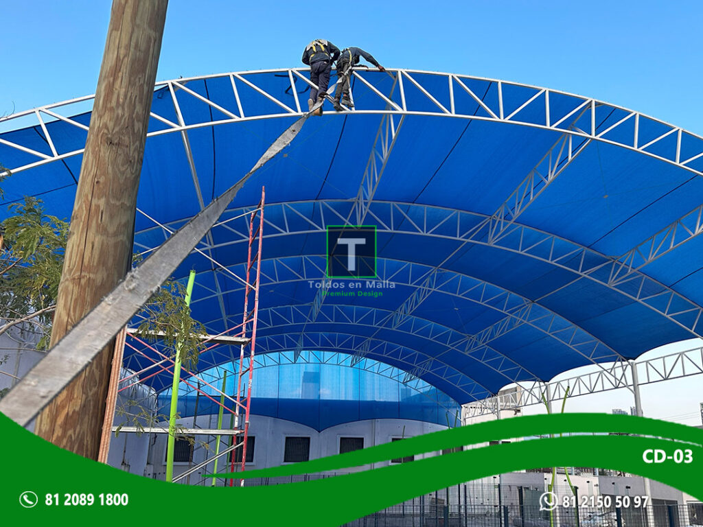 Instalación de Domo Azul para Cancha Deportiva